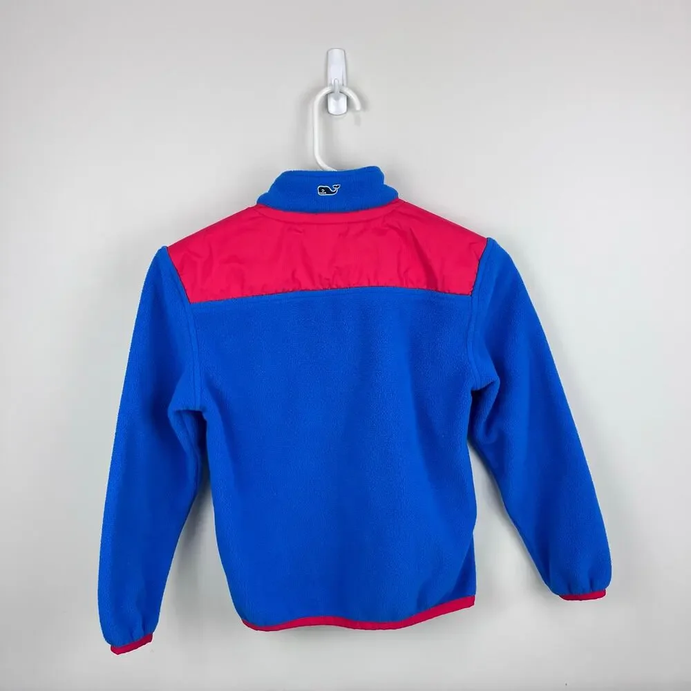 Vineyard Vines Blue Red Fleece Shep Shirt S 8-10